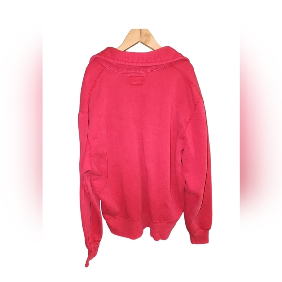 Roots 73 Athletics Quarter Zip Sweater Red 2000s Y2K Medium Baggy - Picture 4 of 5